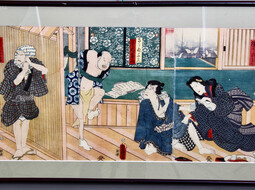 Japanisches Rollbild "Kabuki-Schauspielszene" online kaufen | © Shoji Bau | Japanische Möbel und Antiquitäten
